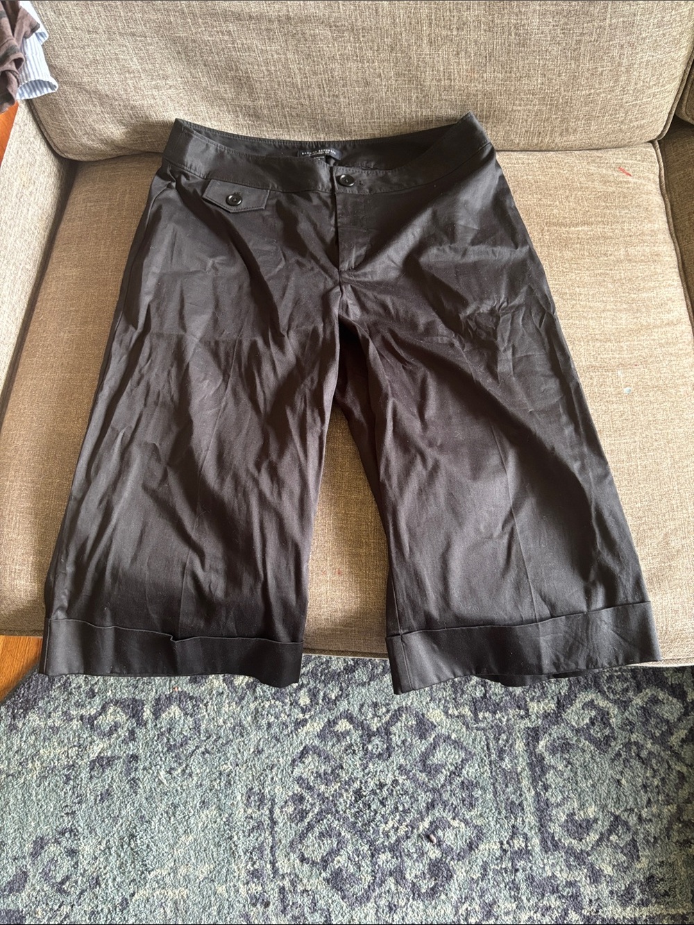 Banana Republic Black Cropped Wide-Leg Pants